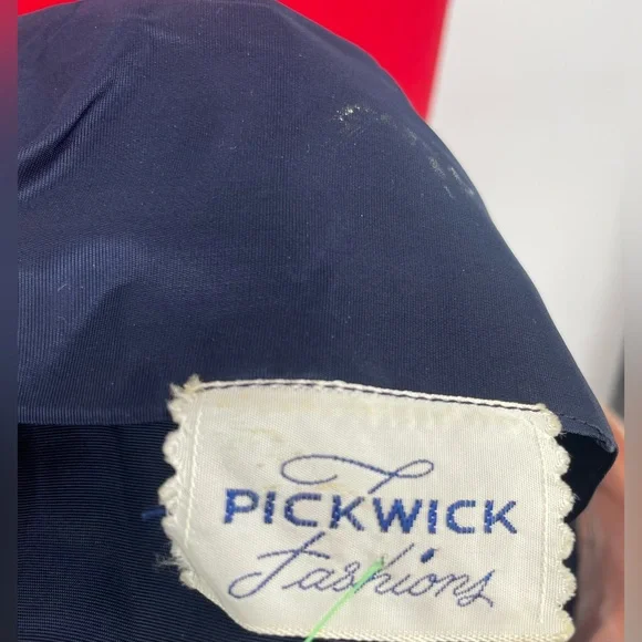 1950s Pickwick Fashions Navy Blue Fit & Flare Formal Short Sleeve Dress - Picture 8 of 15